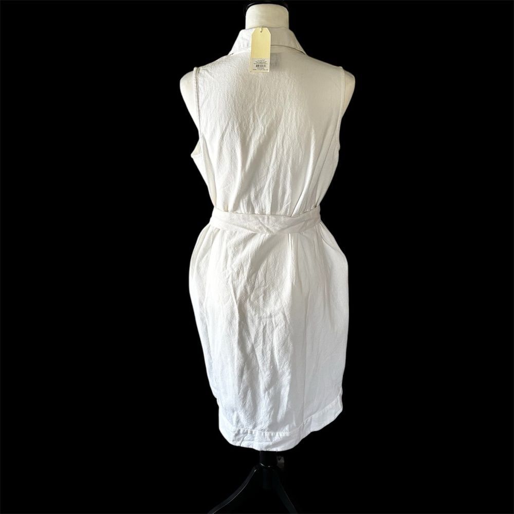 NWT Mud Pie Sleeveless White Cotton Shirt Dress | Size XL - Picture 6 of 9